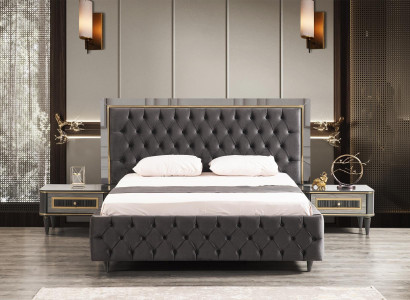 Luxury Bedroom Bedside table Beds Bed 3pcs. Complete Set Design Furnishings