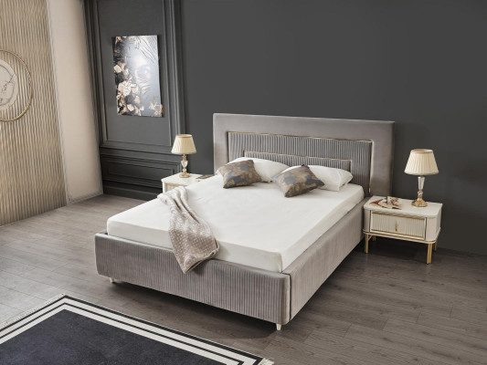 Bedroom Bed 2x Bedside tables Luxury Beds Set Complete Design Furniture 3pcs.