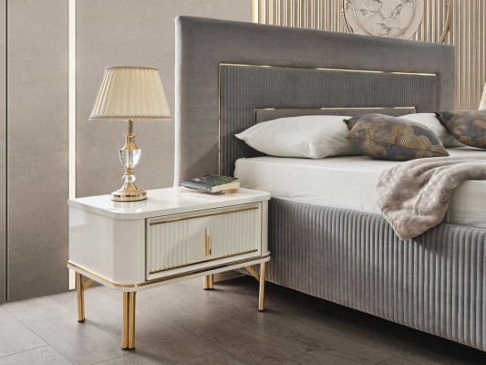 Bedroom Bed 2x Bedside tables Luxury Beds Set Complete Design Furniture 3pcs.