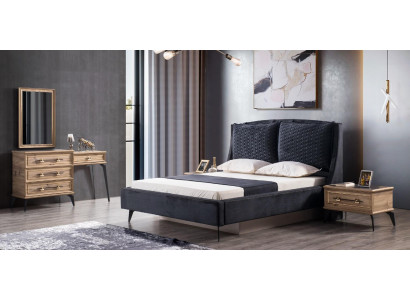 Bedroom Set 4-piece modern luxury bed 2 Bedside tables Chest of drawers INCLUDED