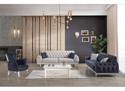 Luxury Sofa set Couch Set Furniture 3+3+1 Coffee table Furniture Textile 4pcs