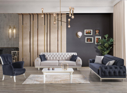 Luxury Sofa set Couch Set Furniture 3+3+1 Coffee table Furniture Textile 4pcs