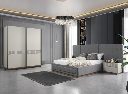 Italian Bedroom Bed with Bedside Tables Wardrobe Loft Beds 4pcs