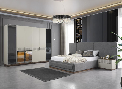 Bedroom Furniture Beds 2x Bedside tables Wardrobe Wardrobe Design 4pcs