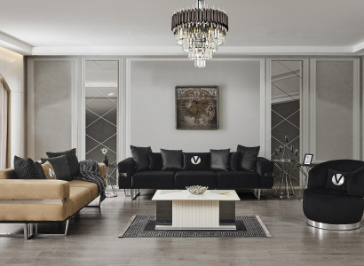 Living room Furniture Italian Furnishings Sofa set Fabric sofa Couches 4 pieces