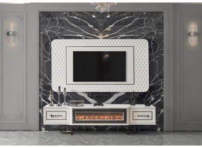 Fireplace Sideboard TV Stand TV-cabinet Chest of drawers 2-piece. Wall unit tv board Wall