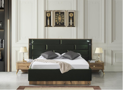 Luxury Bedroom Bedside table Beds Bed 3pcs. Complete Set Design Furnishings