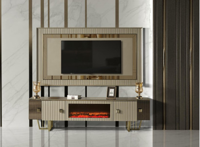 Luxury fireplace sideboard wall unit wardrobe board panel tv stand TV cabinet television