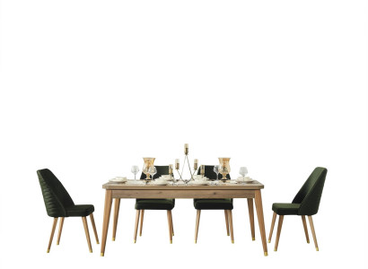 Luxury Table Dining room Dining table Chair Group Suite Set Wood Tables 5pcs. sets