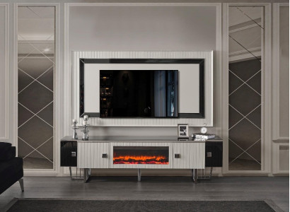 Luxury sidebaord wall unit with fireplace television stand tv board wall units