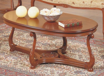 Oval Coffee table brown lacquered Side table Wood Coffee table Living room table