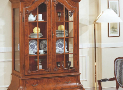 Glass Display Cabinets Living room Furniture Brown Display case Classic r Italian Wardrobe