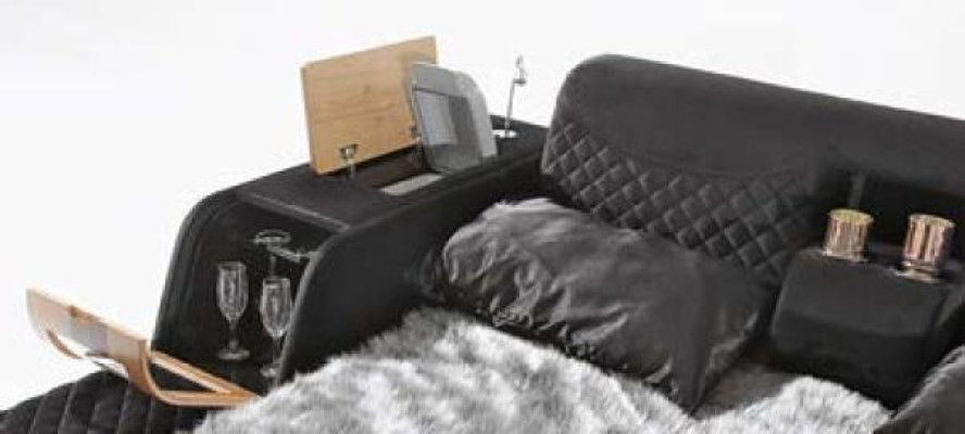 Luxurious Bed with massage chair Multifunction bed Luxury textile upholstery