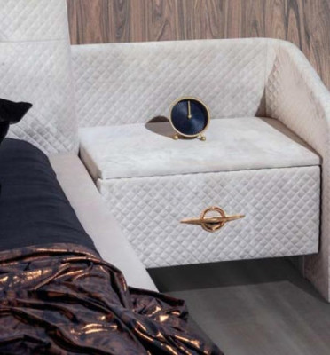 Double multifunction bed in white color modern style luxury bedroom furniture