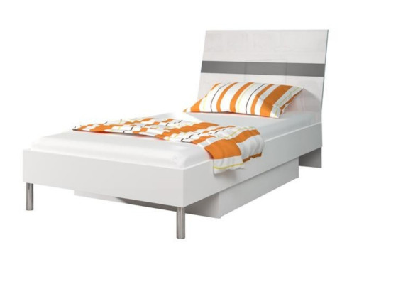 Gray Childrens room Complete single bed Wardrobe Chest of drawers 5-piece youth room