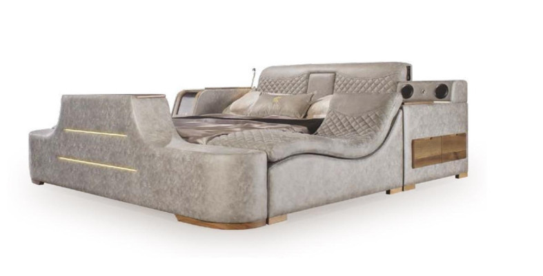 Exquisite Multifunction Bed with Lift with Chaise Longue Bed Bed Dimensions in Textiles