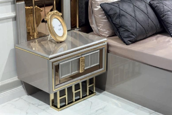 Bedroom Bed Bedside table Wardrobe Chest of drawers Wood Set 5pcs.