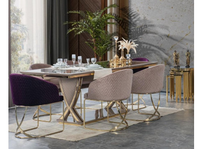 Dining room chair group Complete e Set 6x Lehn Chairs Lehnstuhl Groups Suite