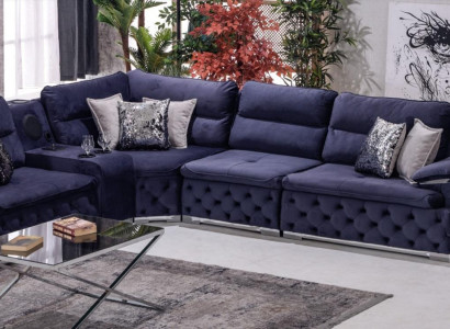 Design Corner sofa Fabric L-shape Modern Style Upholstered furniture Living room Group