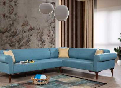 Furniture Corner sofa Wood Couch Living room Sofa L-shape Furniture Corner suite new