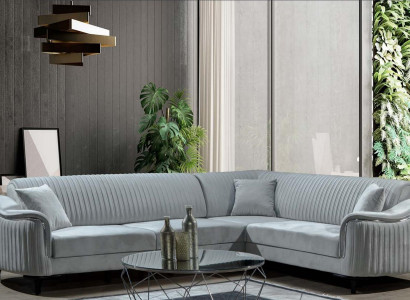 Gray Corner sofa L-shape Sofa Design Upholstery Modern Textile Living room new