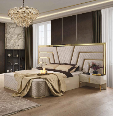 Illuminated Bed Design Double bed Luxury Beds Upholstery Bedroom