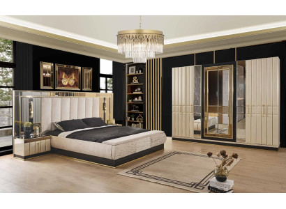 Bed Bedside table Wardrobe 4 pcs Bedroom Set Design Modern