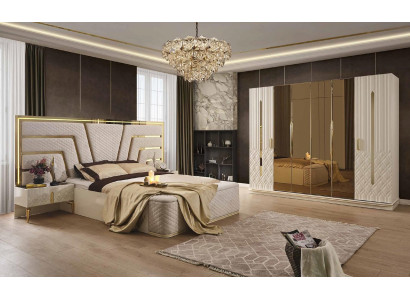 Bedroom Bed Design Beds Bedside tables Wardrobe 4-piece set