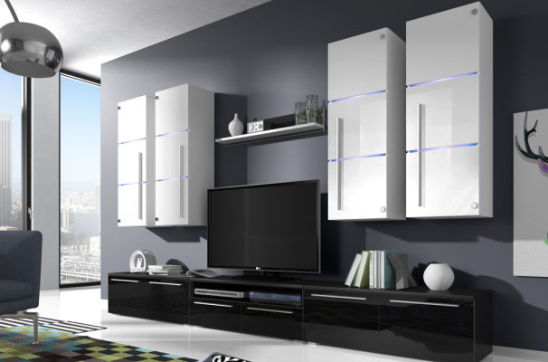 High gloss wall unit wall unit living room wardrobe display case sideboard