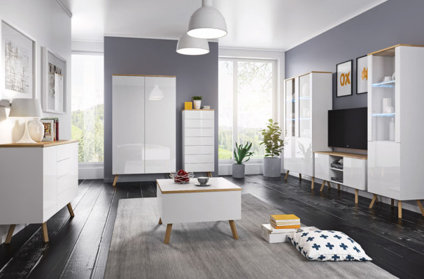 High gloss wall unit wall unit living room TV cabinet display case sideboard