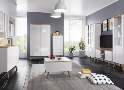 High gloss wall unit wall unit living room TV cabinet display case sideboard