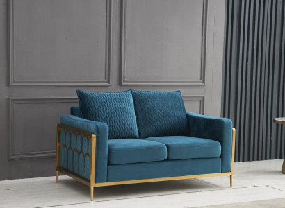 Sofa 2 Seater Couch Design Upholstery Modern 100% Textile Fabric Modern