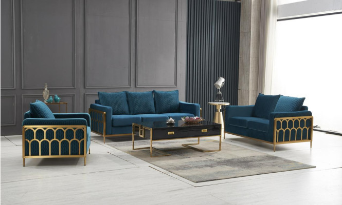 Sofa 2 Seater Couch Design Upholstery Modern 100% Textile Fabric Modern