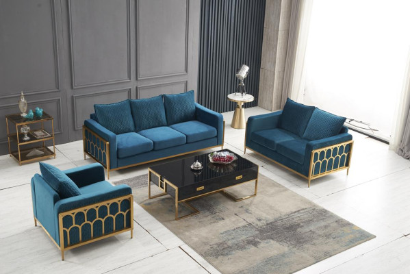 Sofa 2 Seater Couch Design Upholstery Modern 100% Textile Fabric Modern