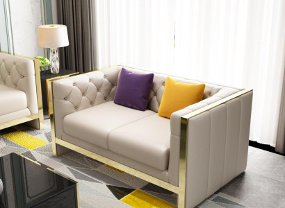 Sofa 2 Seater Leather Sofa Couch Living landscape Suite Design Modern