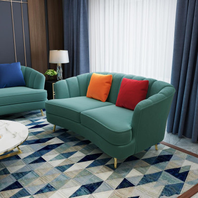 Two-seater Sofa 2 Seater Design Sofas Upholstery Modern Seat Fabric Textile Couch!