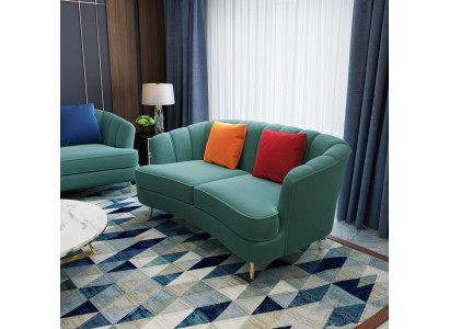 Two-seater Sofa 2 Seater Design Sofas Upholstery Modern Seat Fabric Textile Couch!