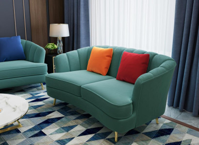 Two-seater Sofa 2 Seater Design Sofas Upholstery Modern Seat Fabric Textile Couch!