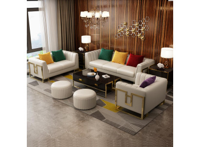 Leather Sofa Couch Sofa Sets 3+2+1 Seater Design Suite Modern Sofa