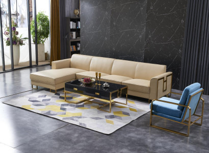 Living landscape L-shape Corner sofa Couch Design Upholstery Suite Sofa Corner