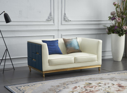 Sofa Couch Design Upholstery Modern Gray Imitation leather Sofas 2 Seater Two-seater