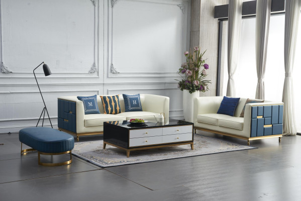 Sofa set 3+2 Seater Side table Coffee table Stool 4 pieces. Living room