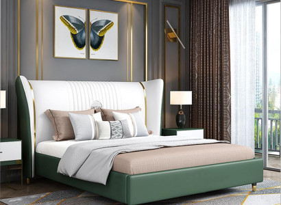 Designer Upholstery Double bed Beds Bed Bedroom Textile Marriage bed Leather