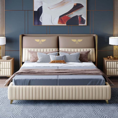 Bed 3 pcs. Bedroom Set Design Modern Luxury Bedroom Bedside table