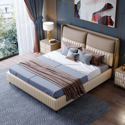 Bed 3 pcs. Bedroom Set Design Modern Luxury Bedroom Bedside table