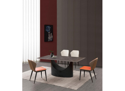 Design Dining Table 4 Chairs Set Suite Room Group 5 pcs. Tables Marble