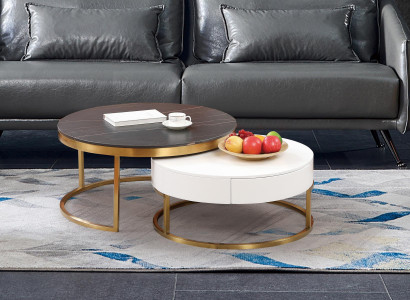 Set of 2x coffee table coffee table side table decorative designer living room table