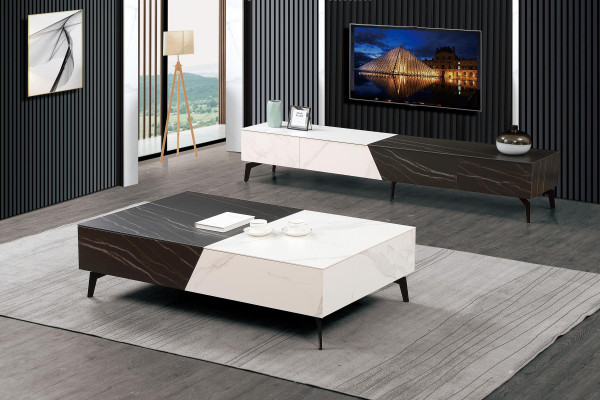 Coffee table sideboard 2-piece living room furniture table lowboard wall units chest of drawers