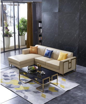 Luxury Design Corner Sofa Couch Upholstery Seat Leather Suite Living Landscape Italy