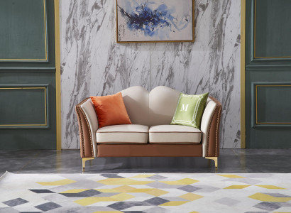 Classic Two-seater 2 Seater Sofa Couch Upholstery Leather Couchen Seat
